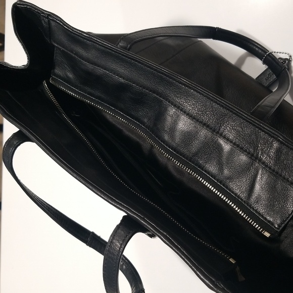 Coach Large Black Leather Taylor Tote, Silver Hardware - Picture 16 of 16